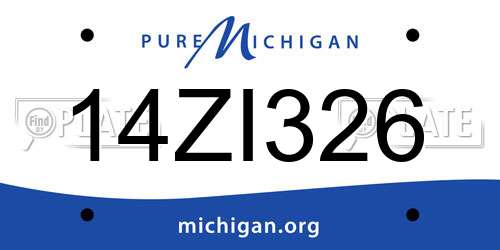14ZI326 Michigan License Plate