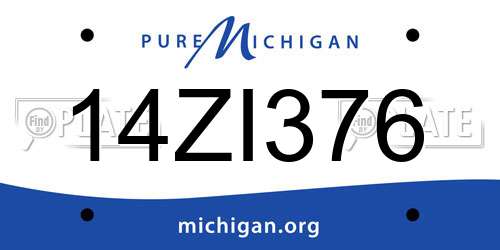 14ZI376 Michigan License Plate