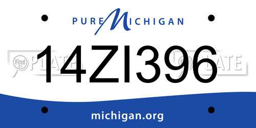 14ZI396 Michigan License Plate