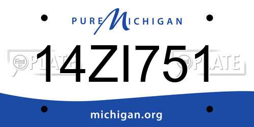 14ZI751 Michigan License Plate