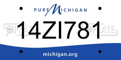 14ZI781 Michigan License Plate
