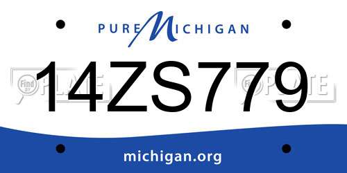 14ZS779 Michigan License Plate