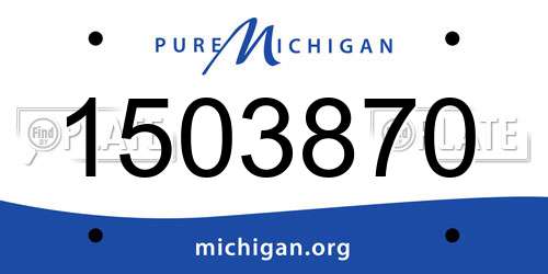 1503870 Michigan License Plate