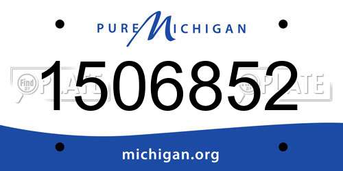 1506852 Michigan License Plate