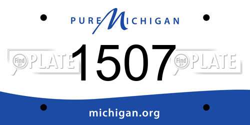 1507 Michigan License Plate