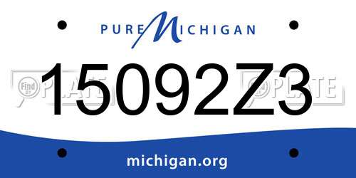 15092Z3 Michigan License Plate