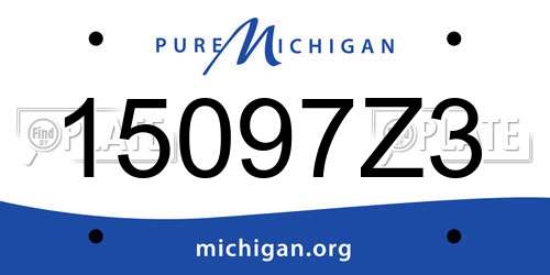 15097Z3 Michigan License Plate