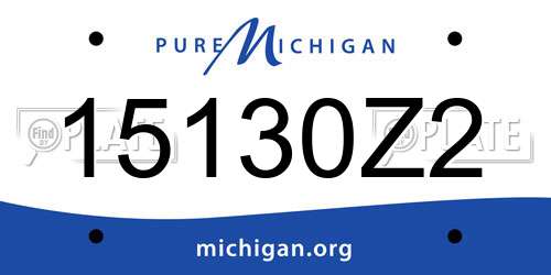 15130Z2 Michigan License Plate