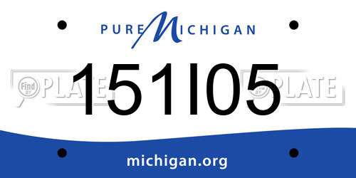 151I05 Michigan License Plate
