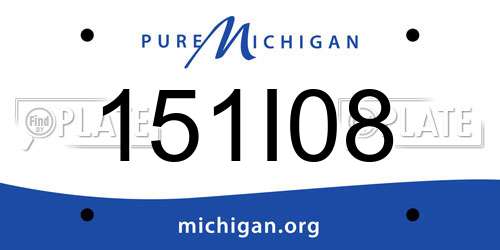 151I08 Michigan License Plate