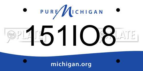 151IO8 Michigan License Plate