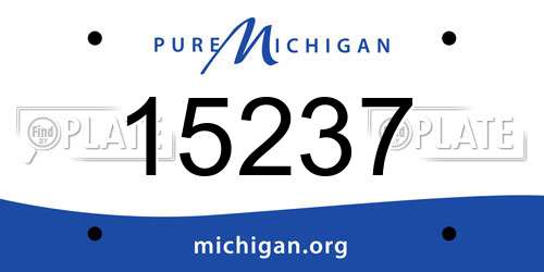 15237 Michigan License Plate