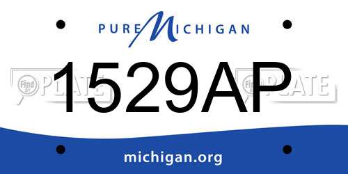 1529AP Michigan License Plate