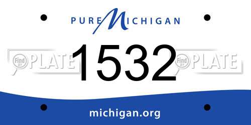 1532 Michigan License Plate