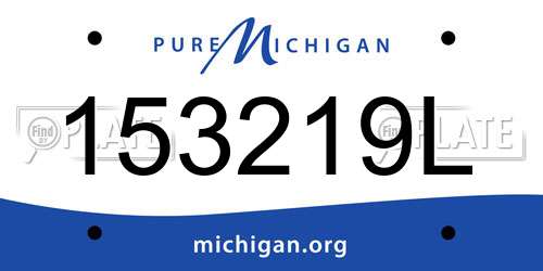 153219L Michigan License Plate