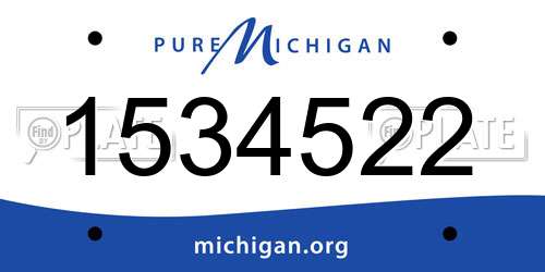 1534522 Michigan License Plate