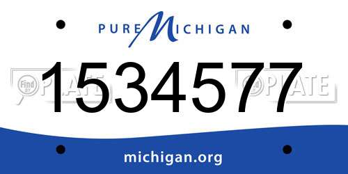 1534577 Michigan License Plate