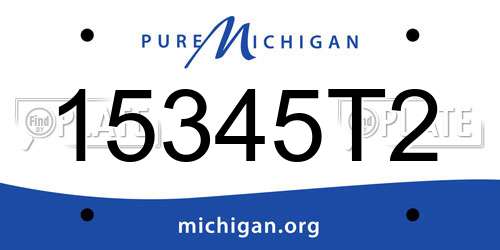 15345T2 Michigan License Plate