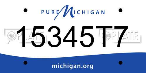 15345T7 Michigan License Plate