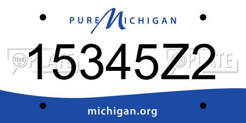 15345Z2 Michigan License Plate