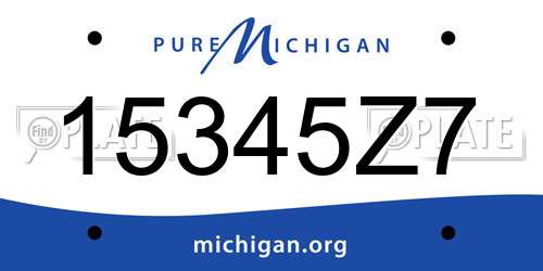 15345Z7 Michigan License Plate