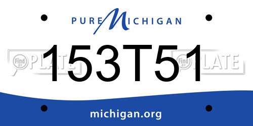 153T51 Michigan License Plate