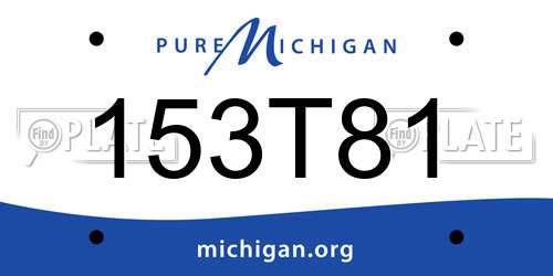 153T81 Michigan License Plate