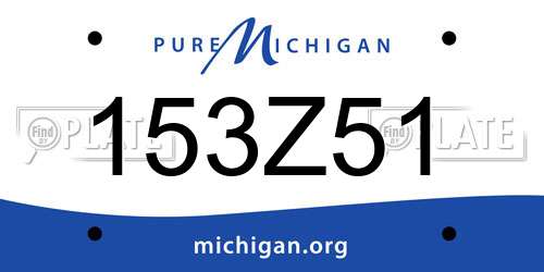 153Z51 Michigan License Plate