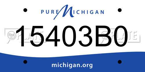 15403B0 Michigan License Plate