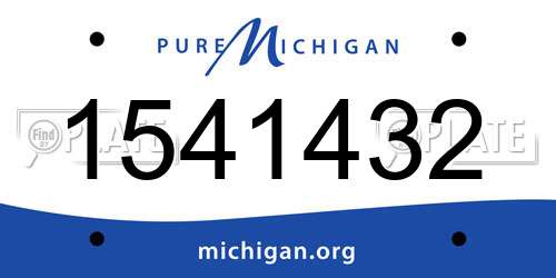 1541432 Michigan License Plate