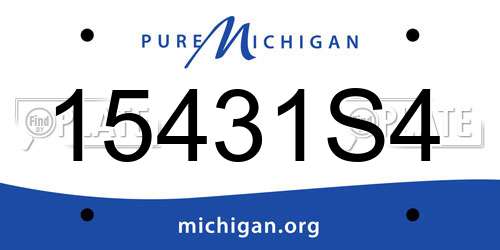 15431S4 Michigan License Plate