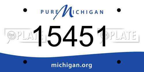 15451 Michigan License Plate