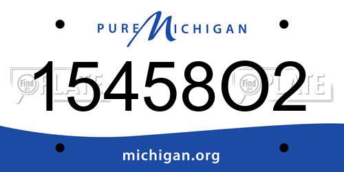 15458O2 Michigan License Plate