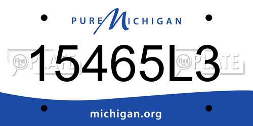 15465L3 Michigan License Plate