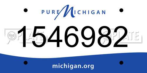 1546982 Michigan License Plate