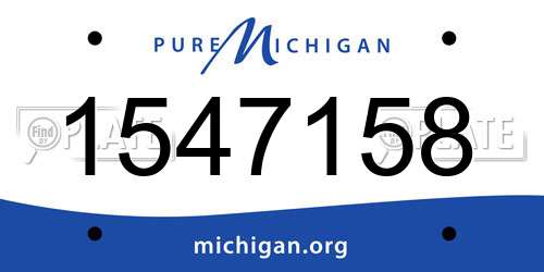 1547158 Michigan License Plate