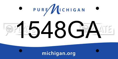 1548GA Michigan License Plate