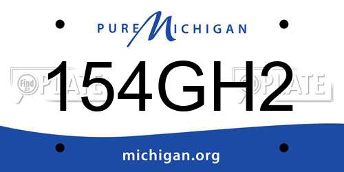 154GH2 Michigan License Plate