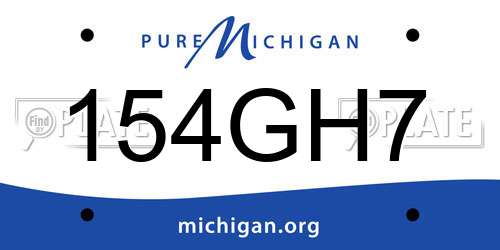 154GH7 Michigan License Plate
