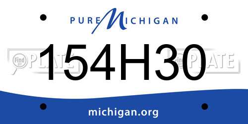 154H30 Michigan License Plate