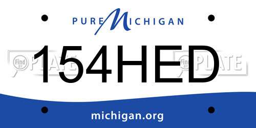 154HED Michigan License Plate