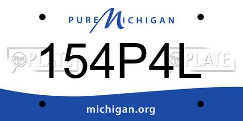 154P4L Michigan License Plate