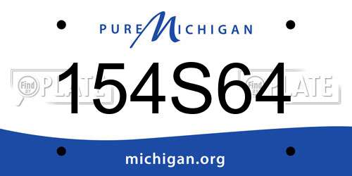 154S64 Michigan License Plate