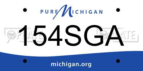 154SGA Michigan License Plate