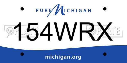 154WRX Michigan License Plate