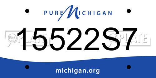 15522S7 Michigan License Plate