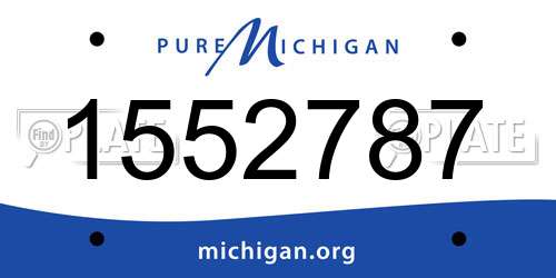 1552787 Michigan License Plate
