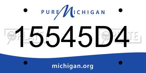 15545D4 Michigan License Plate