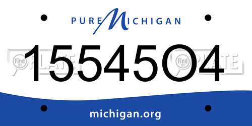 15545O4 Michigan License Plate