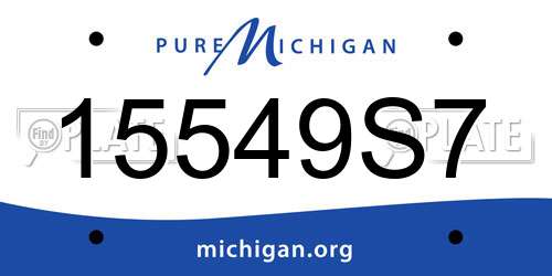 15549S7 Michigan License Plate